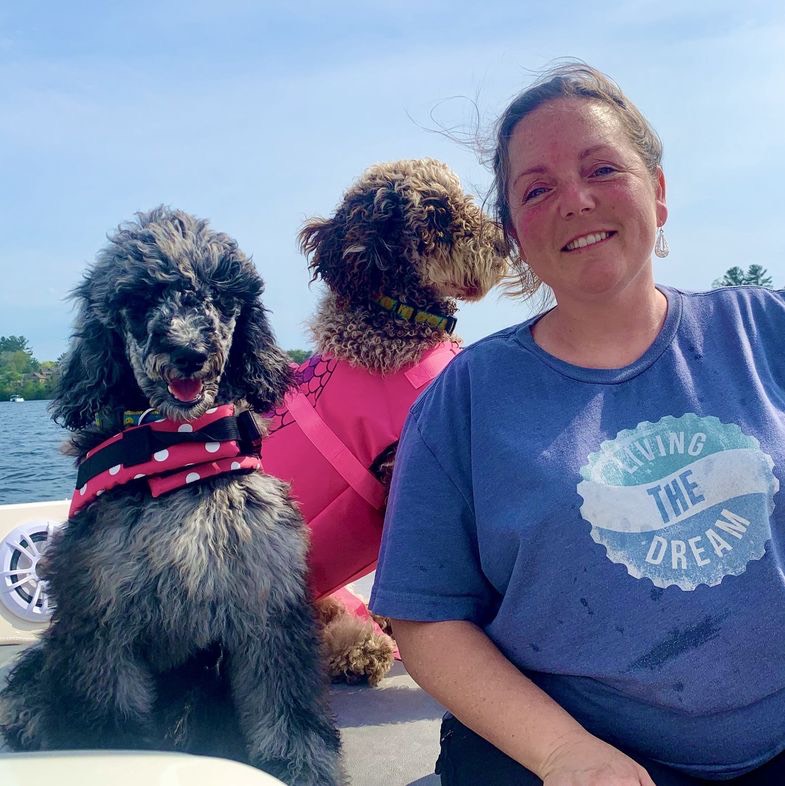 Stephanie Stepka with her beautiful dogs